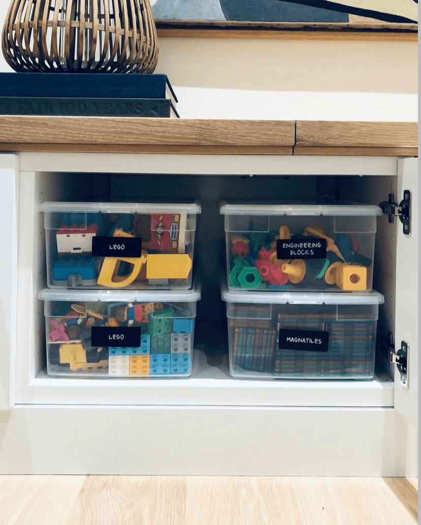 bacs transparents pour le stockage de lego