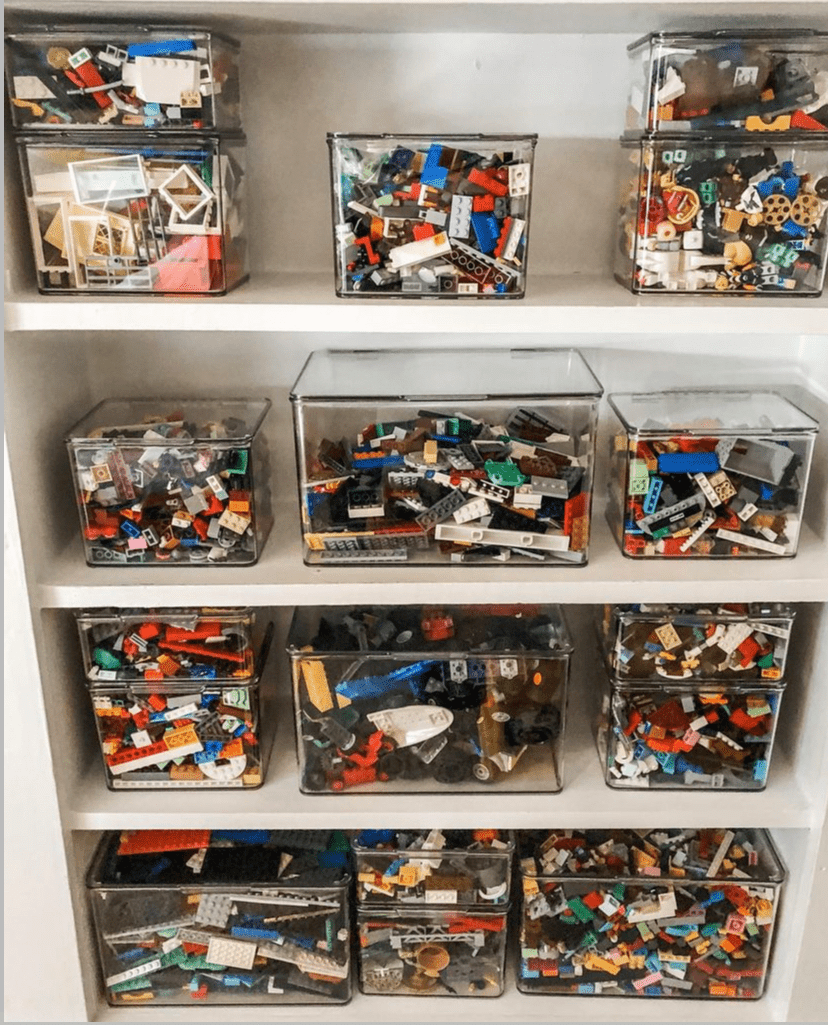 stockage de poubelle lego clair